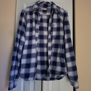 Blue and White Hollister Flannel